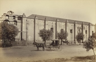 San Gabriel Mission, Cal; Carleton Watkins, American, 1829 - 1916, San Gabriel, California, United States; 1875 - 1885; Albumen