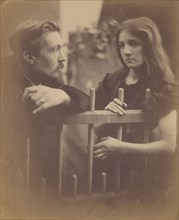Young man and woman leaning on a picket fence; Julia Margaret Cameron, British, born India, 1815 - 1879, Freshwater, Isle of