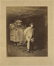 Mannequin tirant un chariot d'ossements; Nadar, Gaspard Félix Tournachon, French, 1820 - 1910, 1861; Albumen silver print