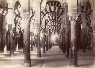 Vista interior de la Mezquita o Catedral, Cordoba; Juan Laurent, French, 1816 - 1892, Cordoba, Spain; 1875; Albumen silver