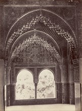 El mirador de Lindaraja en la sala de las dos hermanas., Alhambra, Juan Laurent, French, 1816 - 1892, Granada, Spain; 1875
