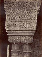 Capitel del patio de los Leones., detalle con escala de 1m.)(Alhambra, Juan Laurent, French, 1816 - 1892, Granada, Spain; 1875