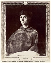 Raphael. Portrait du cardinal Jules de Medicis, au Musee du Prado, Juan Laurent, French, 1816 - 1892, Prado, Spain; 1865