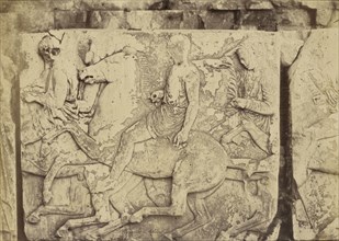 Athens - sculptural fragment, Parthenon frieze; Dimitrios Constantin, Greek, active 1858 - 1860s, 1865; Albumen silver print