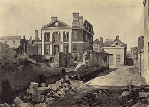 Ruins of the Pinckney Mansion, Charleston, South Carolina; George N. Barnard, American, 1819 - 1902, Charleston, South Carolina