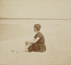 Mary Macdowell on the Beach, Manasquan, New Jersey; Thomas Eakins, American, 1844 - 1916, 1880; Albumen silver print