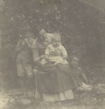 Frances Crowell and her Children; Thomas Eakins, American, 1844 - 1916, 1880s; Platinum print; 16.3 x 15.5 cm