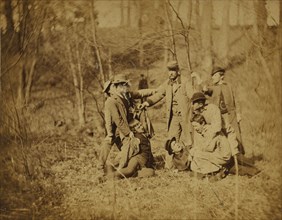 Nine costumed male students; Thomas Eakins, American, 1844 - 1916, 1881 - 1882; Albumen silver print