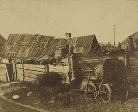 Wood house and cart; Roger Fenton, English, 1819 - 1869, Russia; 1852; Albumen silver print
