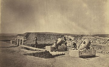 Mortar Batteries in front of Picquet House, Light Division; Roger Fenton, English, 1819 - 1869, 1855; Salted paper print