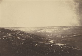 Plains of Balaklava I; Roger Fenton, English, 1819 - 1869, 1855; Salted paper print; 16.5 x 24.3 cm 6 1,2 x 9 9,16 in