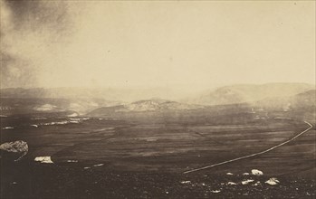 Plains of Balaklava II; Roger Fenton, English, 1819 - 1869, 1855; Salted paper print; 16 x 25.4 cm 6 5,16 x 10 in