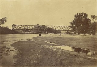 Railroad Bridge across the Republican, Kansas; Alexander Gardner, American, born Scotland, 1821 - 1882, 1867; Albumen silver