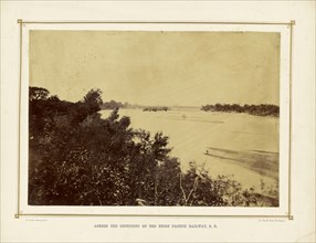 Pontoon Bridge at Topeka, Kansas; Alexander Gardner, American, born Scotland, 1821 - 1882, 1867; Albumen silver print