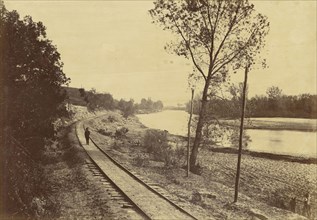 View on the Kansas River at Ft. Riley, Kansas; Alexander Gardner, American, born Scotland, 1821 - 1882, 1867; Albumen silver