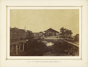 Depot, Leavenworth, Kansas; Alexander Gardner, American, born Scotland, 1821 - 1882, 1867; Albumen silver print