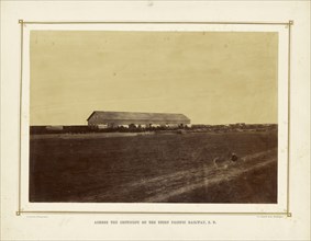 Warehouse, Fort Harker, Kansas; Alexander Gardner, American, born Scotland, 1821 - 1882, 1867; Albumen silver print