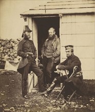 Officers on the Staff of Lt. General Sir G. Brown; Roger Fenton, English, 1819 - 1869, 1855; Salted paper print; 19.5 x 16.5 cm