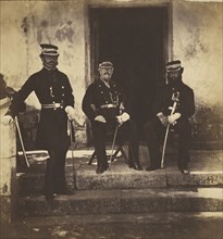 Major General Lockyer, and Two of his Staff; Roger Fenton, English, 1819 - 1869, 1855; Salted paper print; 17.3 x 16.2 cm