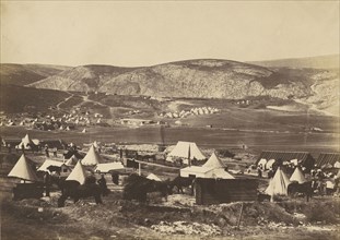 Camp of the 5th Dragoon Guards; Roger Fenton, English, 1819 - 1869, 1855; Salted paper print; 23.8 x 33.7 cm 9 3,8 x 13 1,4 in