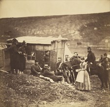 Camp of the 4th Dragoon Guards, Convivial Party, French and English; Roger Fenton, English, 1819 - 1869, 1855; Albumen silver