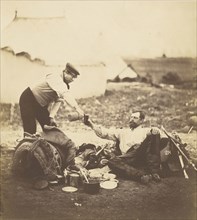 Lt. Col. Hallewell, His Days Work Over; Roger Fenton, English, 1819 - 1869, 1855; Salted paper print; 18.6 x 16.8 cm