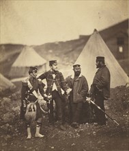 Officers of the 42nd Highlanders; Roger Fenton, English, 1819 - 1869, 1855; Salted paper print; 18.9 x 16.2 cm