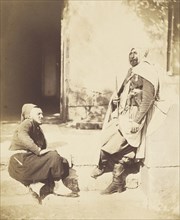 Zouave and Spahi, Attendants of Maréchal Pelissier; Roger Fenton, English, 1819 - 1869, 1855; published March 25, 1856; Salted