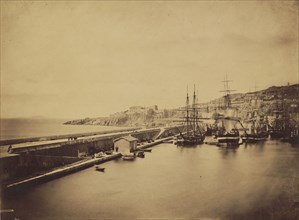 Ships in Harbor, Sete; Gustave Le Gray, French, 1820 - 1884, Sète, France; 1857; Albumen silver print