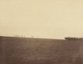 Troops Along the Horizon; Gustave Le Gray, French, 1820 - 1884, Chalons, France; 1857; Albumen silver print