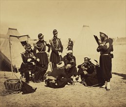 Camp de Châlons: Zouaves de la Garde au Bivouac; Gustave Le Gray, French, 1820 - 1884, Chalons, France; 1857; Albumen silver