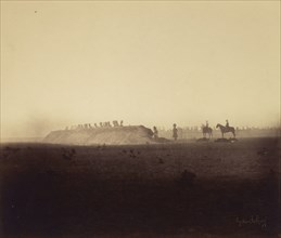 Cavalry Maneuvers, Camp at Châlons; Gustave Le Gray, French, 1820 - 1884, Chalons, France; 1857; Albumen silver print