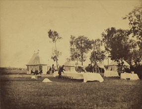 Preparation of the Emperor's Table, Camp de Chalons; Gustave Le Gray, French, 1820 - 1884, Chalons, France; 1857; Albumen