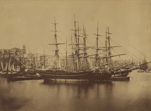 Ships in the Harbor at Sete; Gustave Le Gray, French, 1820 - 1884, Sète, France; about 1857; Albumen silver print