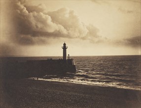 Lighthouse and Jetty, Le Havre; Gustave Le Gray, French, 1820 - 1884, Le Havre, France; 1857; Albumen silver print