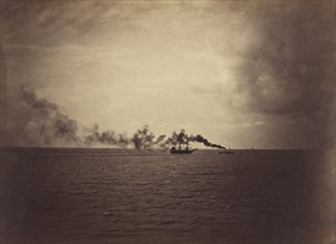 Seascape with Sailing Ship and Tugboat; Gustave Le Gray, French, 1820 - 1884, Sète, France; 1857; Albumen silver print