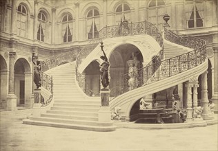 Staircase, Interior of Hotel de Ville; Charles Marville, French, 1813 - 1879, Paris, France; 1860 - 1875; Albumen silver print