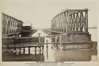 New Bridge over Potomac River. On the Washington, Alexandria and Georgetown Railroad. Total length 5,104 feet; A.J. Russell