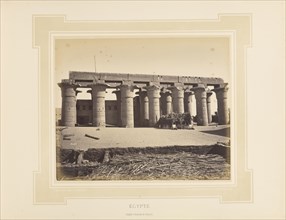 Égypte, Egypt, Grande colonnade de Louqsor; Félix Bonfils, French, 1831 - 1885, Alais, France; 1877; Tinted Albumen silver
