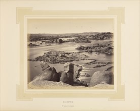 Égypte, Egypt, 1re cataracte, les Rapides; Félix Bonfils, French, 1831 - 1885, Alais, France; 1877; Tinted Albumen silver print