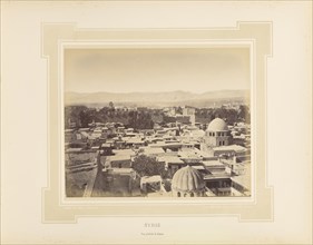 Syrie, Syria, Vue générale de Damas; Félix Bonfils, French, 1831 - 1885, Alais, France; 1877; Tinted Albumen silver print