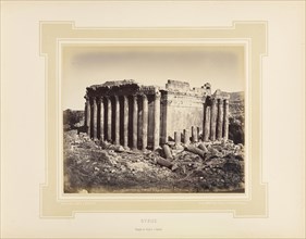 Syrie, Syria, Temple de Jupiter à Balbek; Félix Bonfils, French, 1831 - 1885, Alais, France; 1877; Tinted Albumen silver print