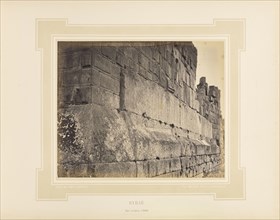 Syrie, Syria, Murs cyclopéens à Balbek; Félix Bonfils, French, 1831 - 1885, Alais, France; 1877; Tinted Albumen silver print