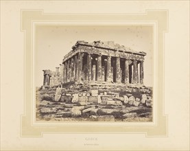 Grèce, Greece, Le Parthénon à Athènes; Félix Bonfils, French, 1831 - 1885, Alais, France; 1877; Tinted Albumen silver print