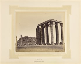 Grèce, Greece, Temple de Jupiter Olimpien à Athènes; Félix Bonfils, French, 1831 - 1885, Alais, France; 1877; Tinted Albumen