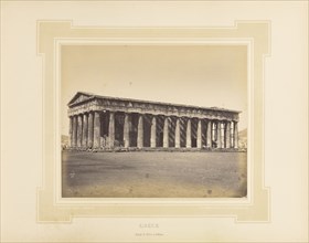 Grèce, Greece, Temple de Thésée à Athènes; Félix Bonfils, French, 1831 - 1885, Alais, France; 1877; Tinted Albumen silver print