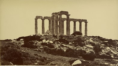 Temple de Minerve a Sumium; William J. Stillman, American, 1828 - 1901, 1860s; Albumen silver print