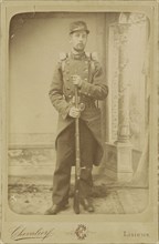 Portrait of an  soldier; E. Chevalier, American, active 1870s - 1880s, 1870s; Albumen silver print