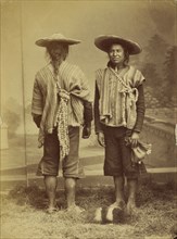 Portrait of two South American Indians; 1870s; Albumen silver print