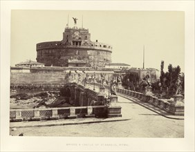 Bridge and Castle of St. Angelo, Rome; Giorgio Sommer, Italian, born Germany, 1834 - 1914, Rome, Italy; about 1860 - 1880